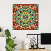 Rich Reds Mandala Poster (Thuiskantoor)