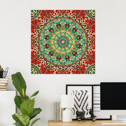 Rich Reds Mandala Poster (Thuiskantoor)