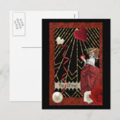 Rich Reds Marie Antoinette Mode Valentijn Feestdagenkaart (Voorkant / Achterkant)