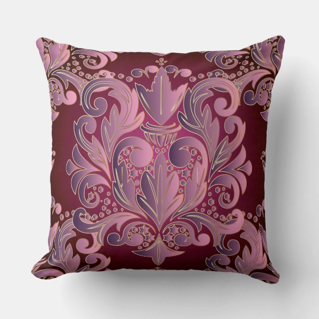 Rich Roos Elegant Damask Decorative Pillow Kussen (Voorkant)