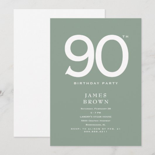 Rich Sage 90ste verjaardagsfeestje Kaart (Voorkant / Achterkant)