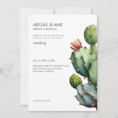 Rich Sage Tropische Cactus Moderne bruiloft Kaart (Voorkant)
