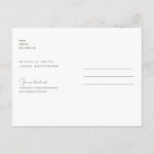 Rich Sage Wedding Sla de datum op Briefkaart (Achterkant)