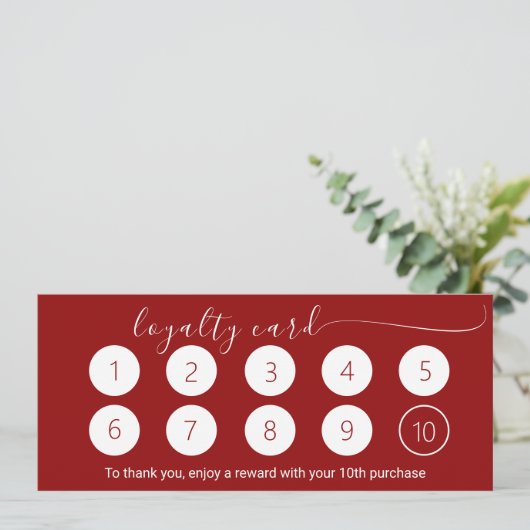 RICH SANGRIA RED LOYALTY KAART 10 BUSINESS LOGO (Staand voorkant)