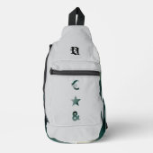 RICH Sling Bag Trend Abstract Zwart Wit Groen (Voorkant)