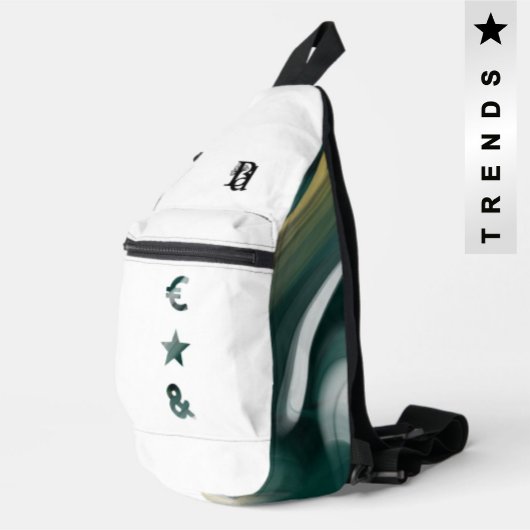 RICH Sling Bag Trend Abstract Zwart Wit Groen