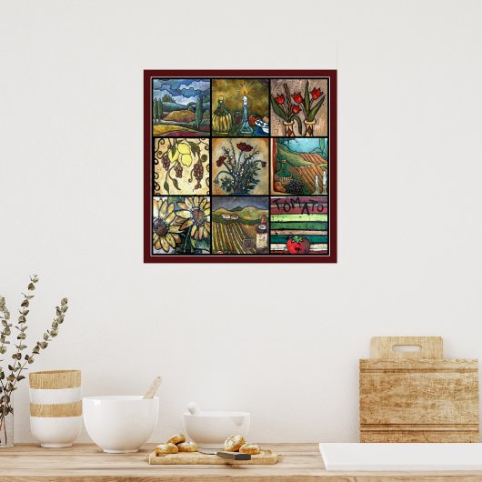 Rich Tuscan Collage Poster (Keuken)