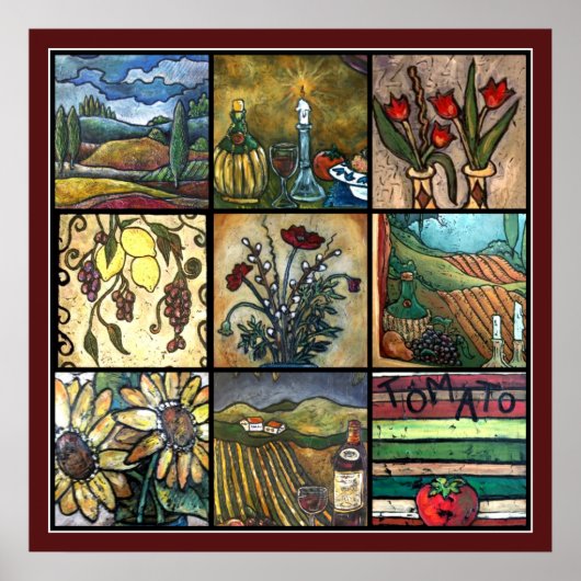 Rich Tuscan Collage Poster (Voorkant)