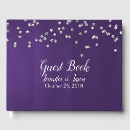 Rich Ultra Violet met Sparkles Weddenschap Gastenboek