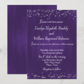 Rich Ultra Violet met Sparkles Wedding Invitation Kaart (Voorkant / Achterkant)