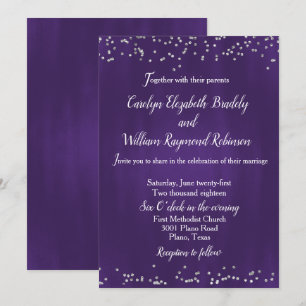 Rich Ultra Violet met Sparkles Wedding Invitation Kaart