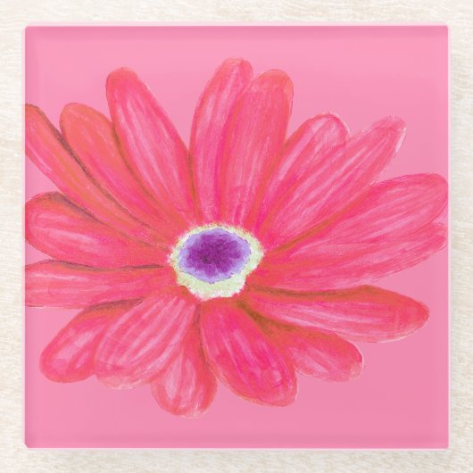 Rich Vibrant Red Flower Glazen Onderzetter (Voorkant)