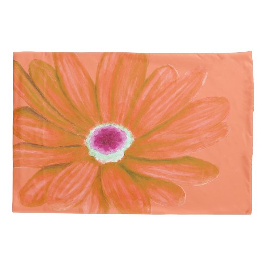 Rich Vibrant Red Flower Kussensloop (Achterkant-Links)