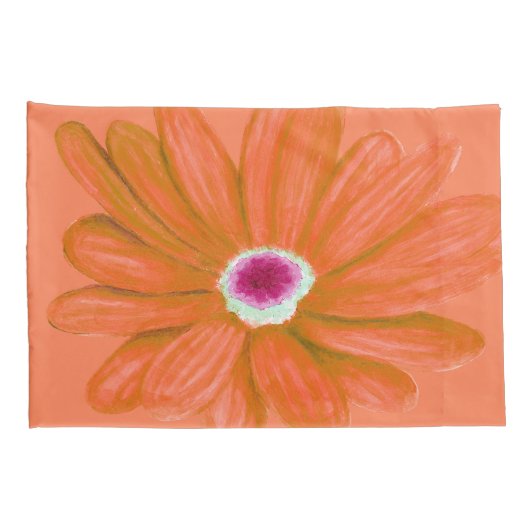 Rich Vibrant Red Flower Kussensloop (Achterkant-Rechts)