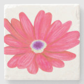 Rich Vibrant Red Flower Stenen Onderzetter (Voorkant)