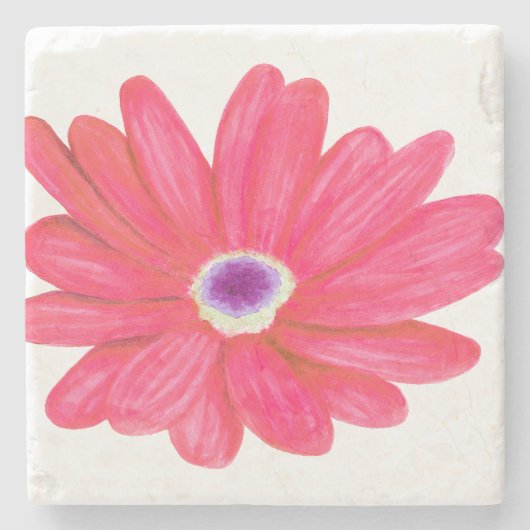 Rich Vibrant Red Flower Stenen Onderzetter (Voorkant)