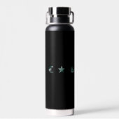 RICH Waterfles Trend Abstracte Kunst Zwart Groen (Achterkant)