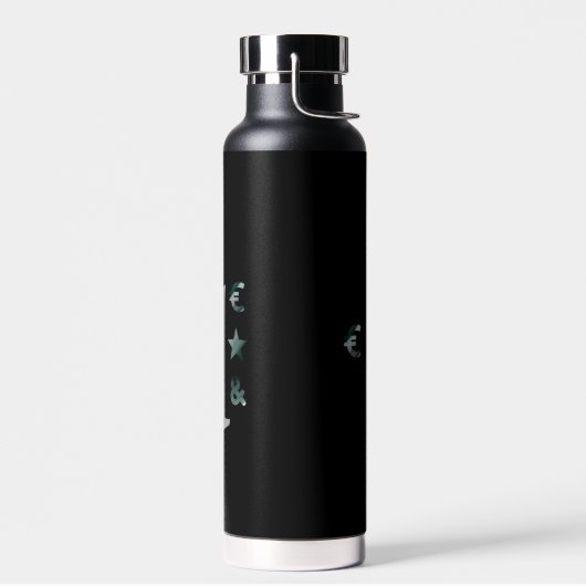 RICH Waterfles Trend Abstracte Kunst Zwart Groen (Links)