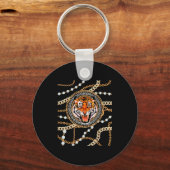 Rich Wild Tiger With Printed Gold Chains & Dia Sleutelhanger (Voorkant)