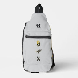 RICH Witte Sling Bag Trend Abstracte Kunst Zwart G