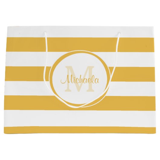 Rich Yellow Monogram met verse, even strepen Large Cadeautasje (Voorkant)