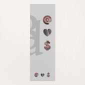 RICH Yoga Mat Abstracte Kunst Grijs Zwart Poedery (Voorkant)