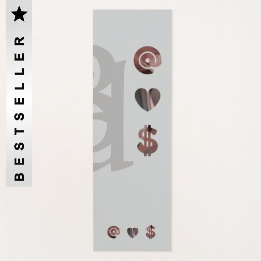 RICH Yoga Mat Abstracte Kunst Grijs Zwart Poedery