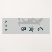 RICH Yoga Mat Abstracte Kunst Zwart Groen Smaragd (Voorkant (horizontaal))