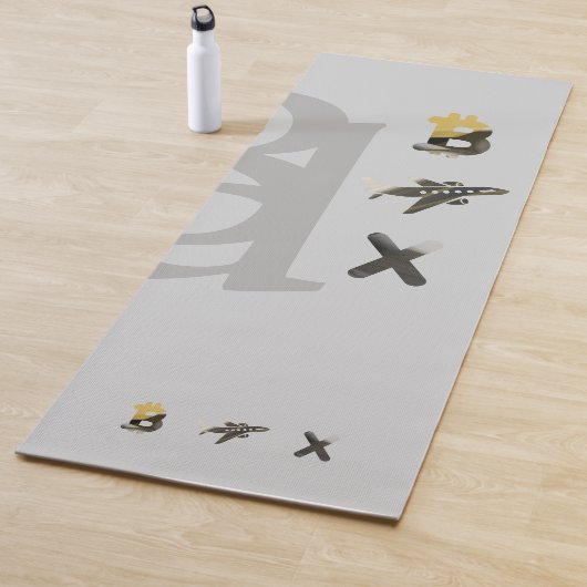 RICH Yoga Mat Abstracte Kunst Zwart Wit Goud (In situ)
