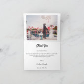 Rich Zwart & Goud Glitter & 2 foto's Bruiloft Bedankkaart (Binnen)