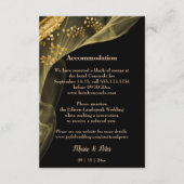 Rich Zwart Goud Glitter & Gouden Veil Bruiloft Informatiekaartje (Achterkant)