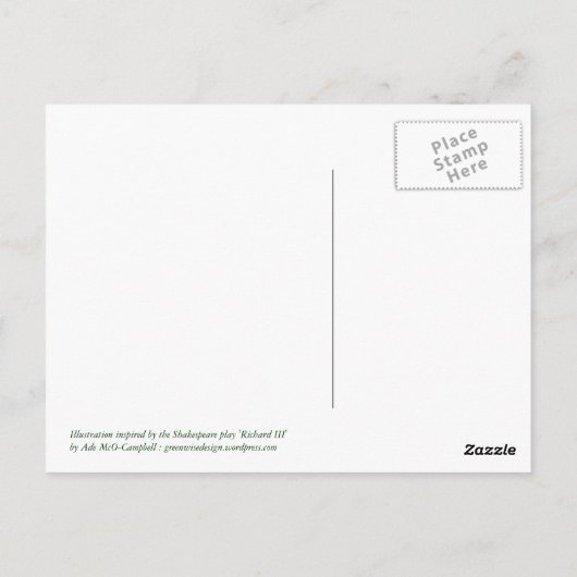 "Richard 3rd" briefkaart (Achterkant)