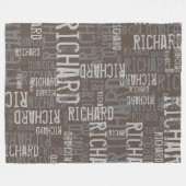 Richard aangepaste naam moderne typografie bruinac fleece deken (Voorkant (Horizontaal))