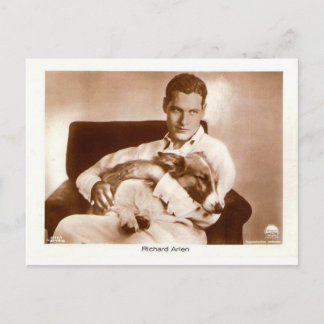 Richard Arlen-schermacteur met hond Briefkaart