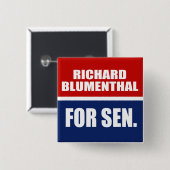 RICHARD BLUMENTHAL VOOR SENAAT VIERKANTE BUTTON 5,1 CM (Voorkant /achterkant)