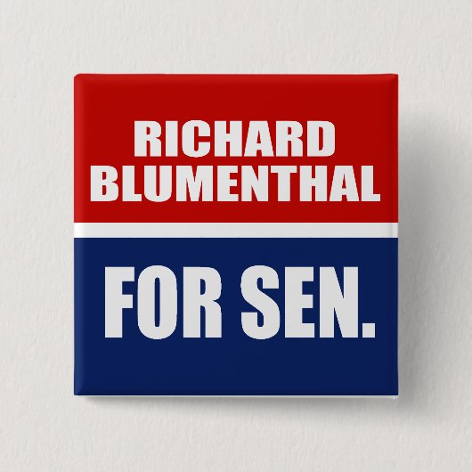 RICHARD BLUMENTHAL VOOR SENAAT VIERKANTE BUTTON 5,1 CM (Voorkant)