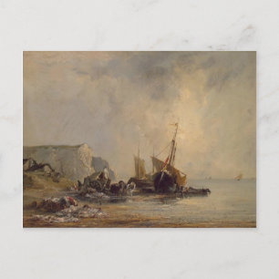 Richard Bonington-Boats door de Normandische Shore Briefkaart