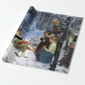 Richard Bormeister Children in the Snow Cadeaupapier (Uitgerold)