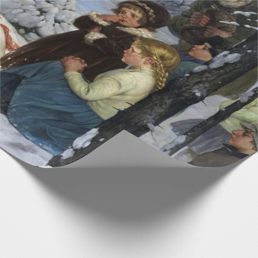 Richard Bormeister Children in the Snow Cadeaupapier (Hoek)