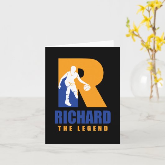 Richard Custom Player Basketbal Jouw naam The Leg Kaart (Gele Bloem)