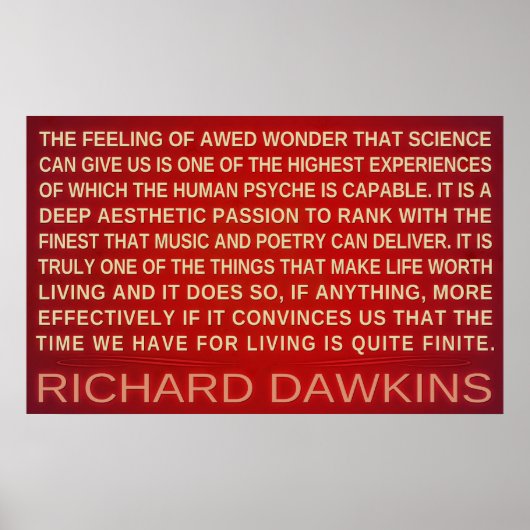 Richard Dawkins | Wonder Science geeft ons Poster (Voorkant)