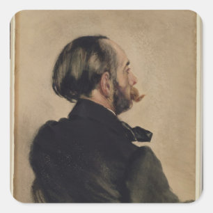Richard, de broer van de kunstenaar, 1860 vierkante sticker