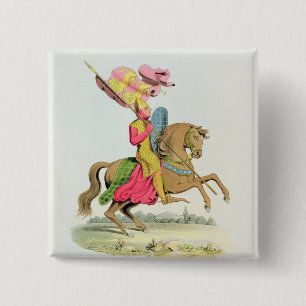 Richard Fitzhugh, Constable of Chester en Standar Vierkante Button 5,1 Cm