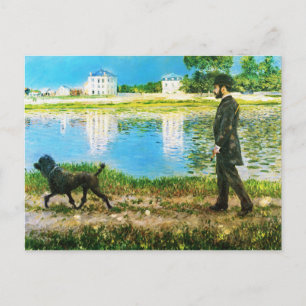 Richard Gallo en Zijne hond van Gustave Caillebott Briefkaart
