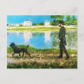 Richard Gallo en Zijne hond van Gustave Caillebott Briefkaart (Voorkant)