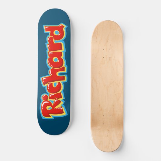 Richard graffiti persoonlijk skateboard (Voorkant)