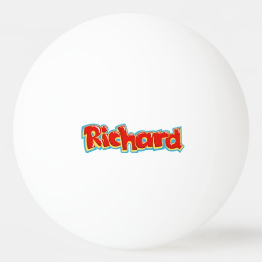 Richard graffiti pingpongbal (Voorkant)