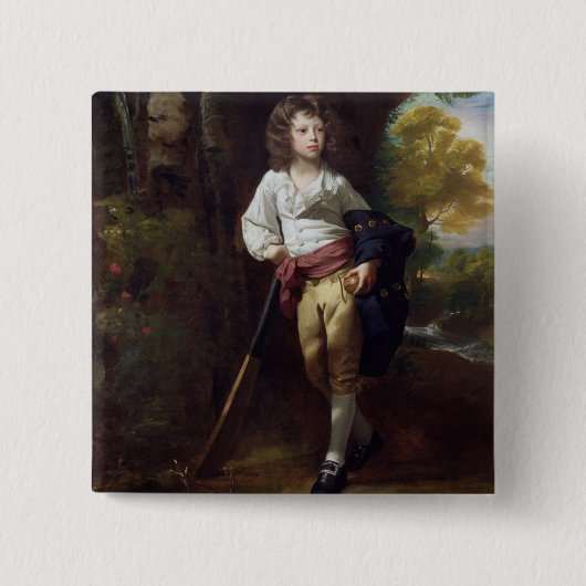 Richard Heber, 1782 (olie op doek) Vierkante Button 5,1 Cm (Voorkant)