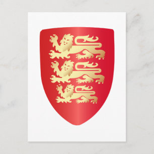 Richard het Leeuwenhart schild in rood+namaakgoud Briefkaart