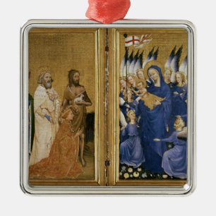 Richard II aan de Maagd en het Kind Metalen Ornament